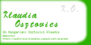 klaudia osztovics business card